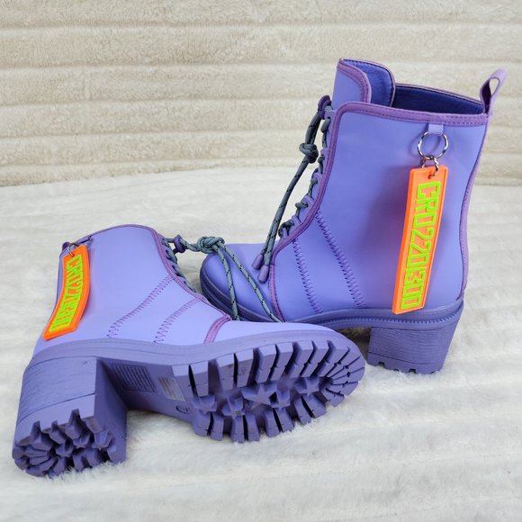 Cape Robbin Stellar Water Resistant Ankle Boots Purple - Picture 2 of 5